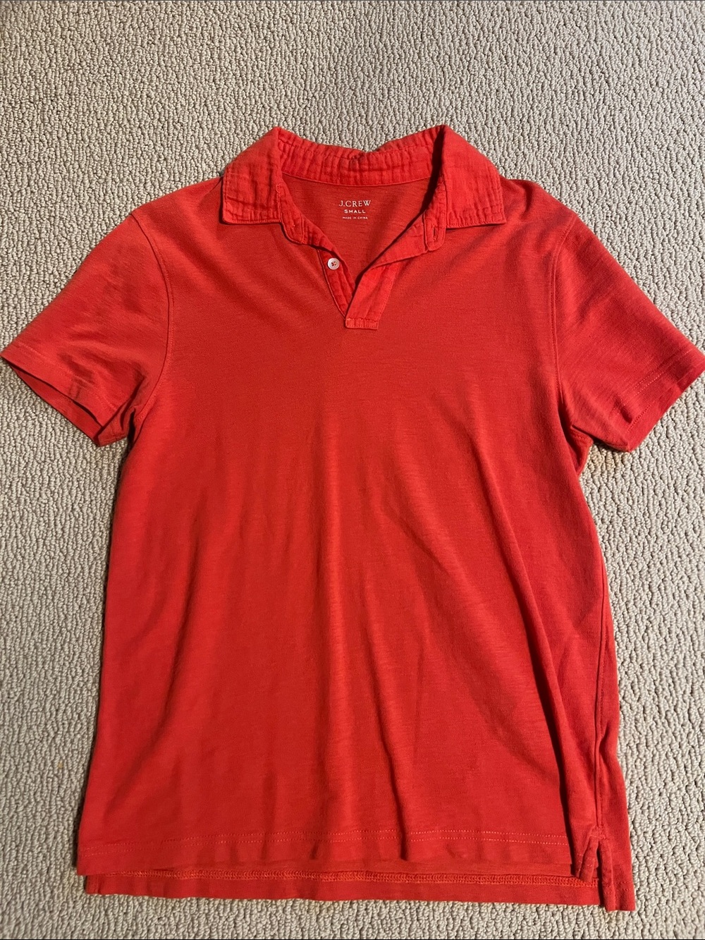 Men’s J. Crew Vibrant Orange Lightweight  Short-Sleeve Polo